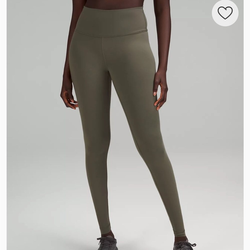 Lululemon Wunder Train 25” Army Green Leggings